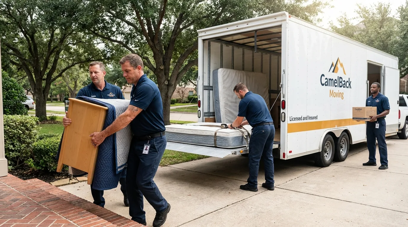 Crew loading residential truck for cross-state move from Elizabethtown, PA