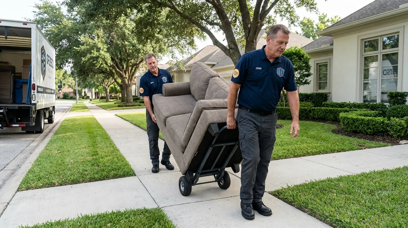 Local residential moving crew loading furniture in Elizabethtown, PA